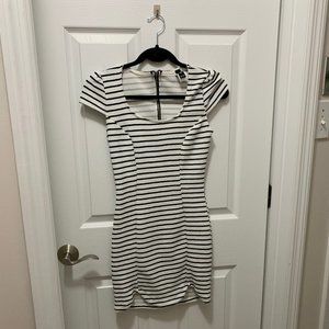 Windsor Black and White Striped Tight Dress